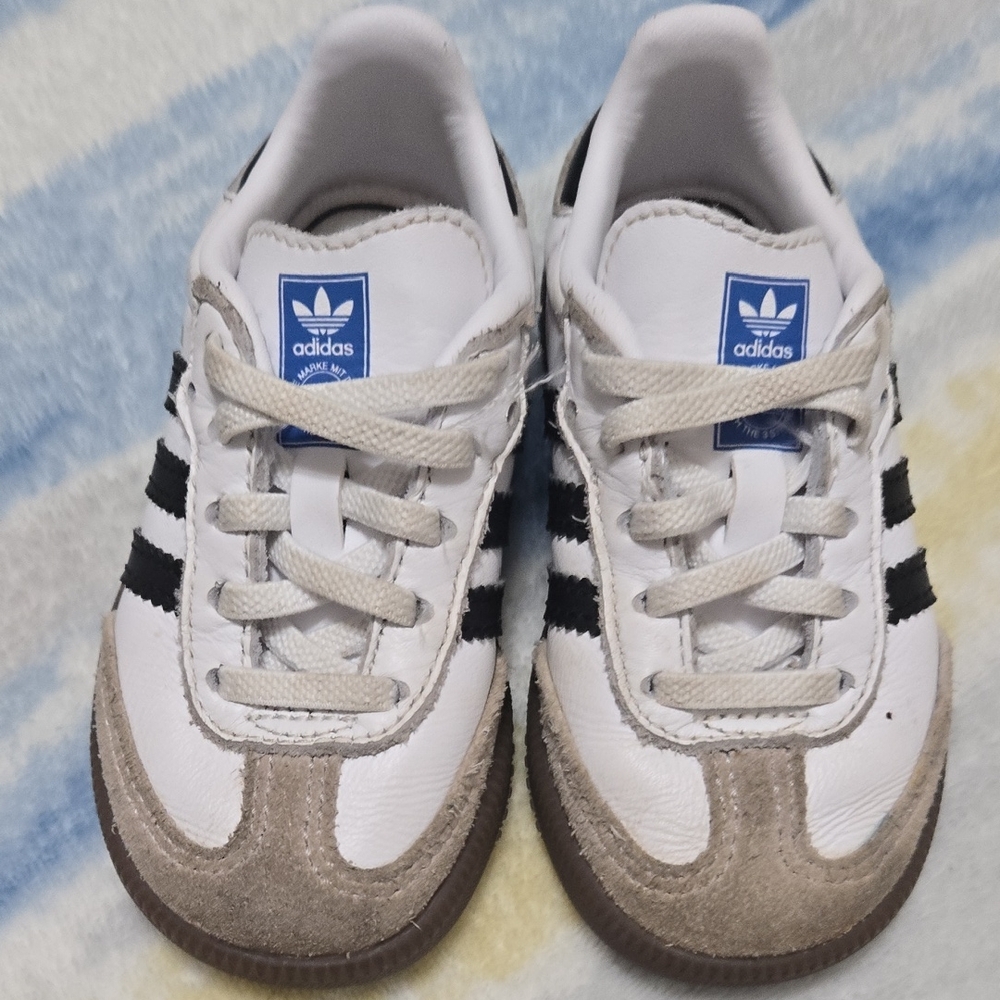 Adidas Kids White and Black Sneakers